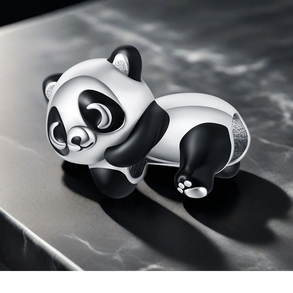 Adorable Black and White Panda Charm